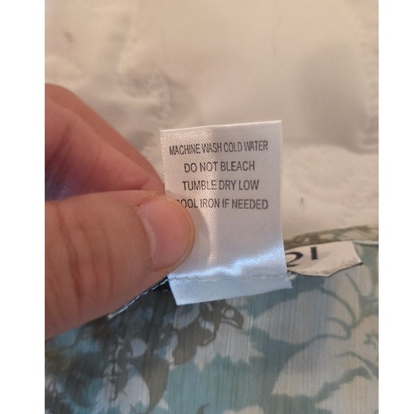 Kari New York Women's 2PC Floral Dress Suit Set Size 16 Blue Green Career - Picture 9 of 9